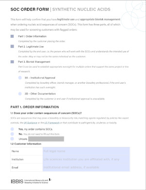 Image of cover page of SOC Order Form